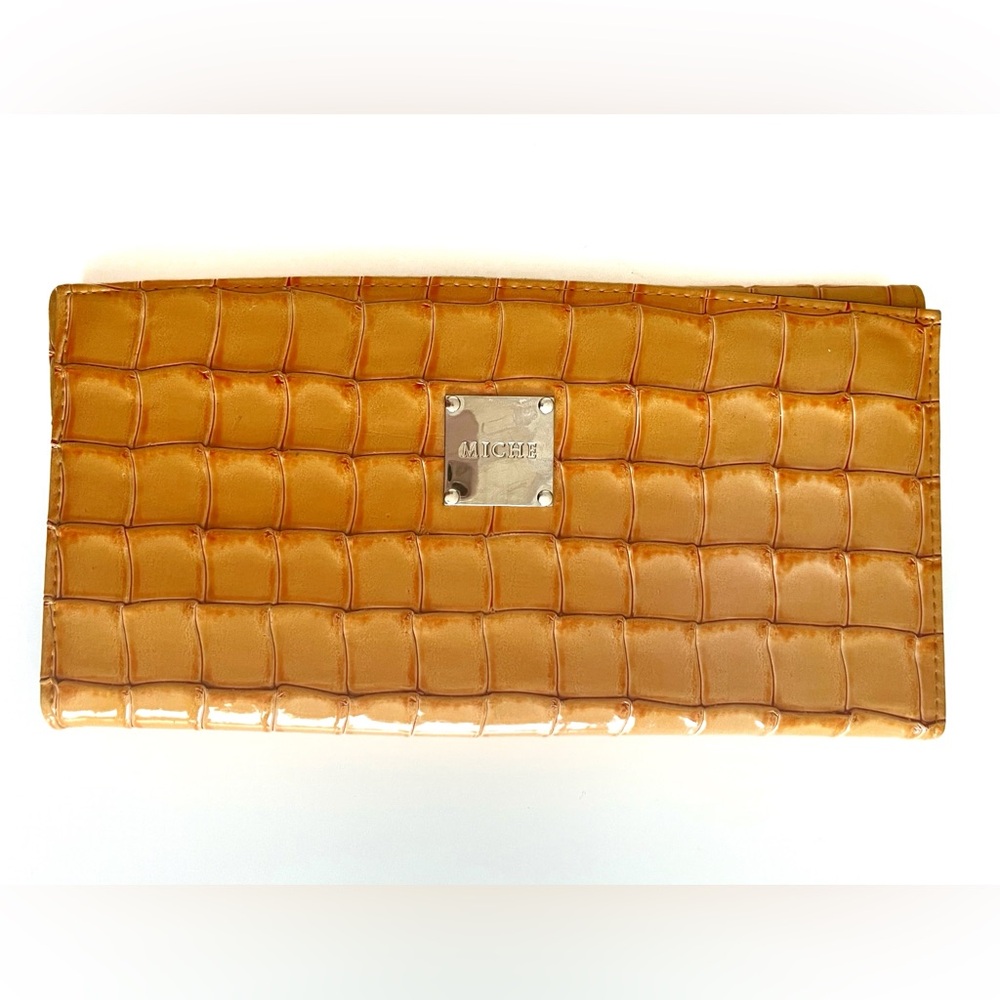 Miche Classic Shell Purse Cover Faux Leather Yellow Reptile Print